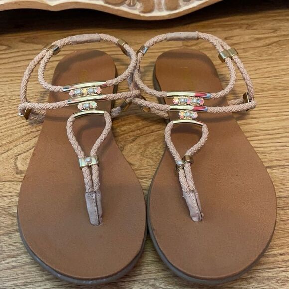 Madden NYC pink and gold sandals sz 8.5 - Picture 1 of 7
